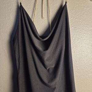 Lavish Black Dress with Gold Accents